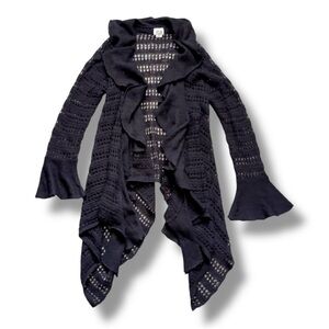 Ariat Wool Blend Open Knit Waterfall Cardigan With Bell Sleeves Size Medium